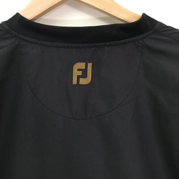 FootJoy Mens Medium Golf Top Short Sleeve Side Zip Pockets Black - Picture 6 of 10